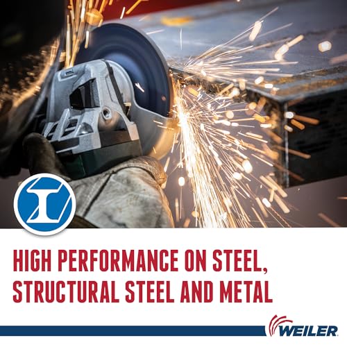 Image of Weiler 58070 4-1 /2 inch x 1 /4 inch Tiger Zirc Type 27 Grinding Wheel, Z24T, 5 /8 inch-11 inch UNC Nut (Pack of 10)