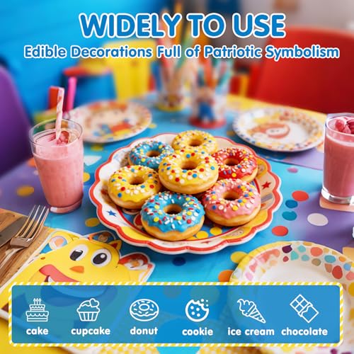 Image of Colorful Round Confetti Sprinkles,Edible Cake Decorations for Baking,130g,Red Blue Yellow and White Sugar Sprinkle,fancy baking Cupcakes Cookie Donuts Ice Cream Toppers,Duck Themed Desserts,Birthday,Children's Party Supplies