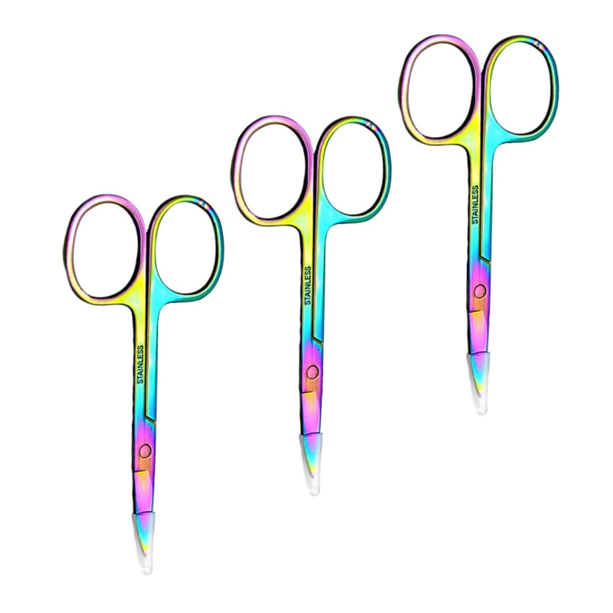 HONMEET Stainless Steel Eyebrow Trimming Scissors 3-piece Set Sleek Design Durable for Beauty Grooming Easy to Use