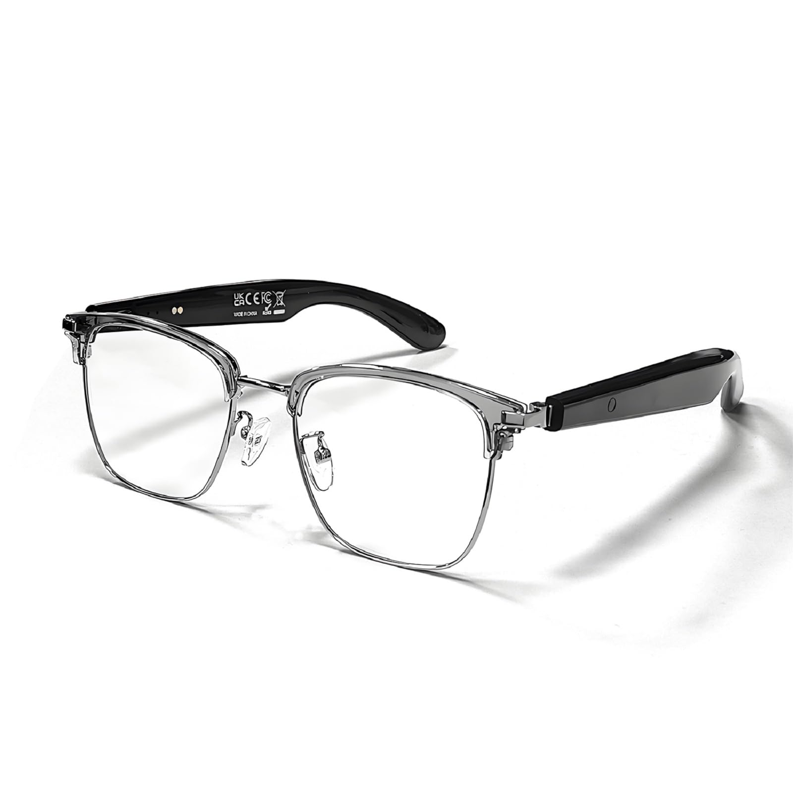 Yihou Smart Bluetooth Glasses for Men Women with Speakers Headphone Audio Music Blue Tooth Glasses Bluetooth Eyeglasses Silver-image-36