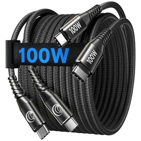 Yosou USB C Cable [6ft 2Pack] 100W USB C to USB C Cable Fast Charging Cable Braided PD 5A C to C Charger Cord for iPhone 16 Pro Max Plus,iPhone 15 Series, Galaxy S24/S23, MacBook Pro/Air, iPad, Pixel Cover