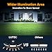 LUTEC 84W 9500LM LED Security Light Motion Sensor Outdoor Lights with Night Light, 4 Head LED Flood Lights Outdoor 5000K Daylight, IP65 Waterproof, Motion Detected Lights for Outside (Black)