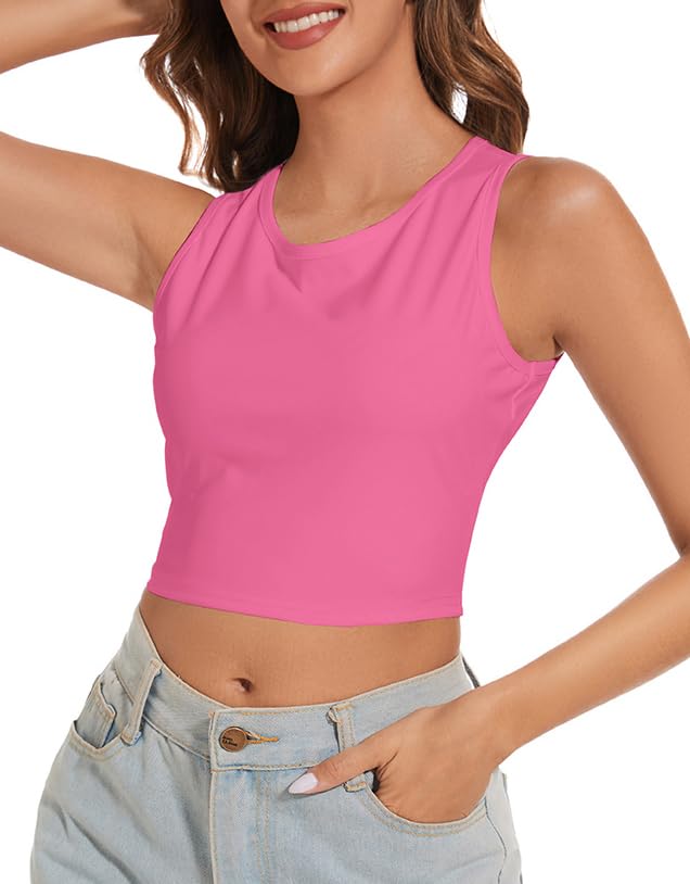Tank Top for Women 2024 Womens Summer Tops Sexy Crew Neck Tank Tops for Women Sleeveless Tops for
