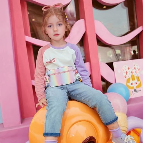Image of Fanny Pack Birthday Gifts for 7 8 9 10 11 12 13 Year Old Teens Girls Kids, Preppy Cute Trendy Stuff Colorblock Crossbody Bag Adjustable Belt Bags, Dorm Travel Essentials for Girl Fashion