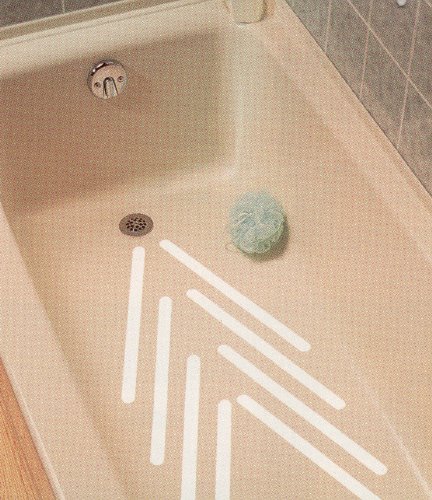 Safe Way Traction 3/4" X 17 1/2" White Adhesive Vinyl Anti Slip Non Skid Safety Tape Bath Strips - Package of 8