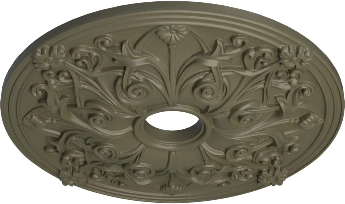Ekena Millwork CM23JASSF Jamie Ceiling Medallion, 23 5/8 OD x 3 7/8 ID x 2 1/8 P, Spartan Stone