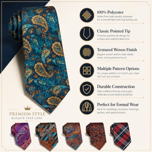 Image of WeiShang Neckties for Men, Classic Formal Tie