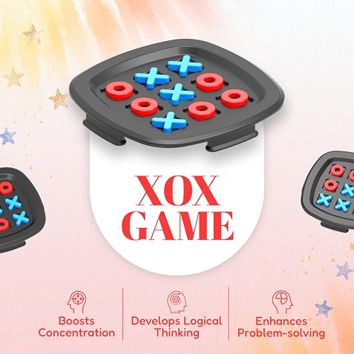 Image of FLYI 2-in-1 BIS Certified Non-Toxic Plastic Board Game XOX Tic Tac Toe and Memory Chess 2 Player Brain Strategy Puzzle Game for Kids Boys Girls Indoor Family Educational Birthday Return Gift Ages 3+