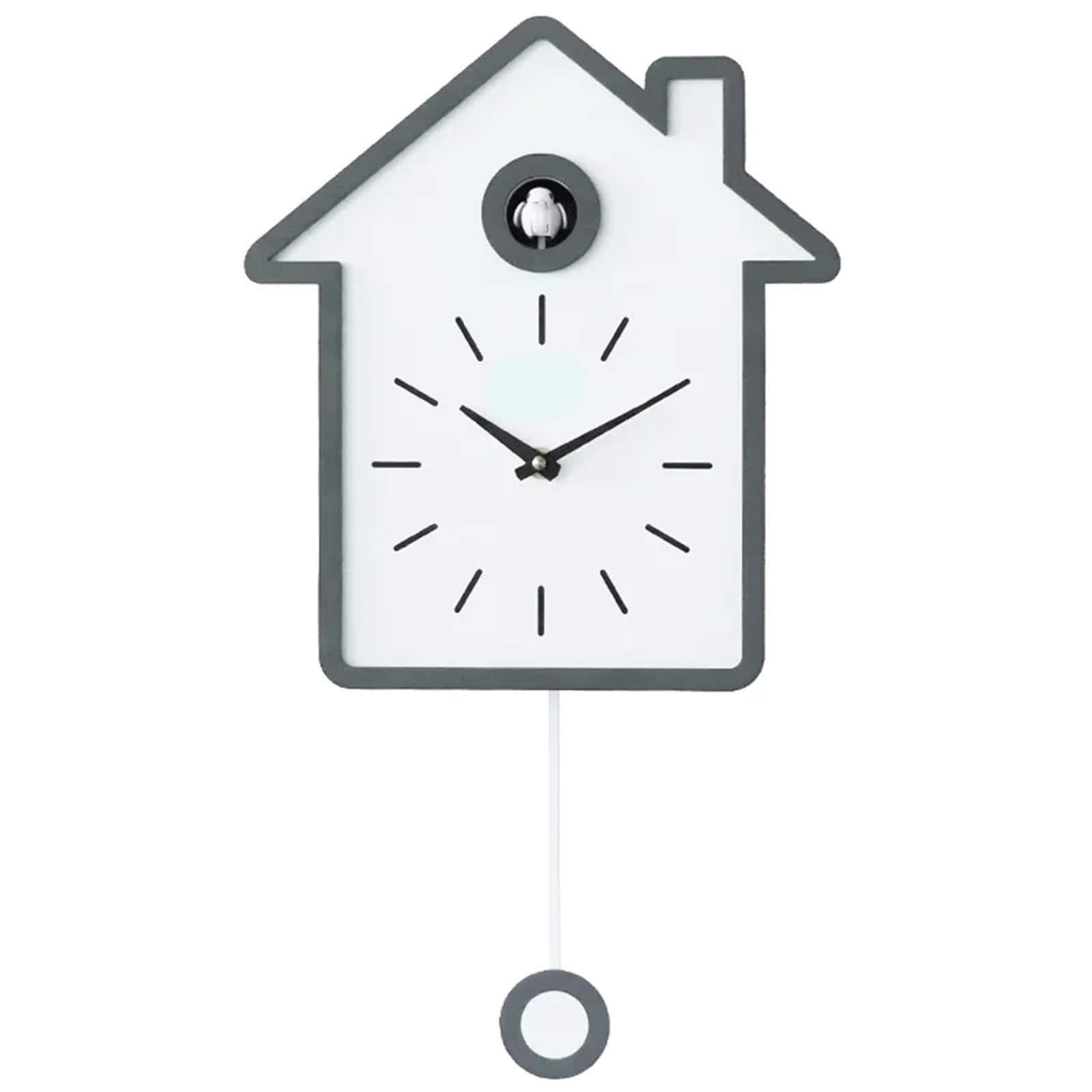 SNGUOQ Cuckoo Clock Pendulum Wall Silent Watches Luxury Birds Mechanism Clocks Home Decor Living Room Decoration Gift For Bedroom Office(Grey)
