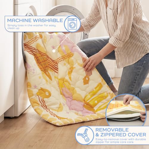 Image of 1.6 inch Thick Baby Play Mat, 71x59 Removable & Machine Washable Cover | Padded Memory Foam, Non-Slip Backing, 100% Baby-Safe Materials, Tummy Time Crawling, Outdoor, Bedroom, Living Room, Nursery