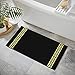 Belle Arti Dywanik łazienkowy, mata łazienkowa z bawełny, w kolorze beżowym, czarnym, białym, złotym, ze wzorem meandusa (50 x 90 cm, czarny)
