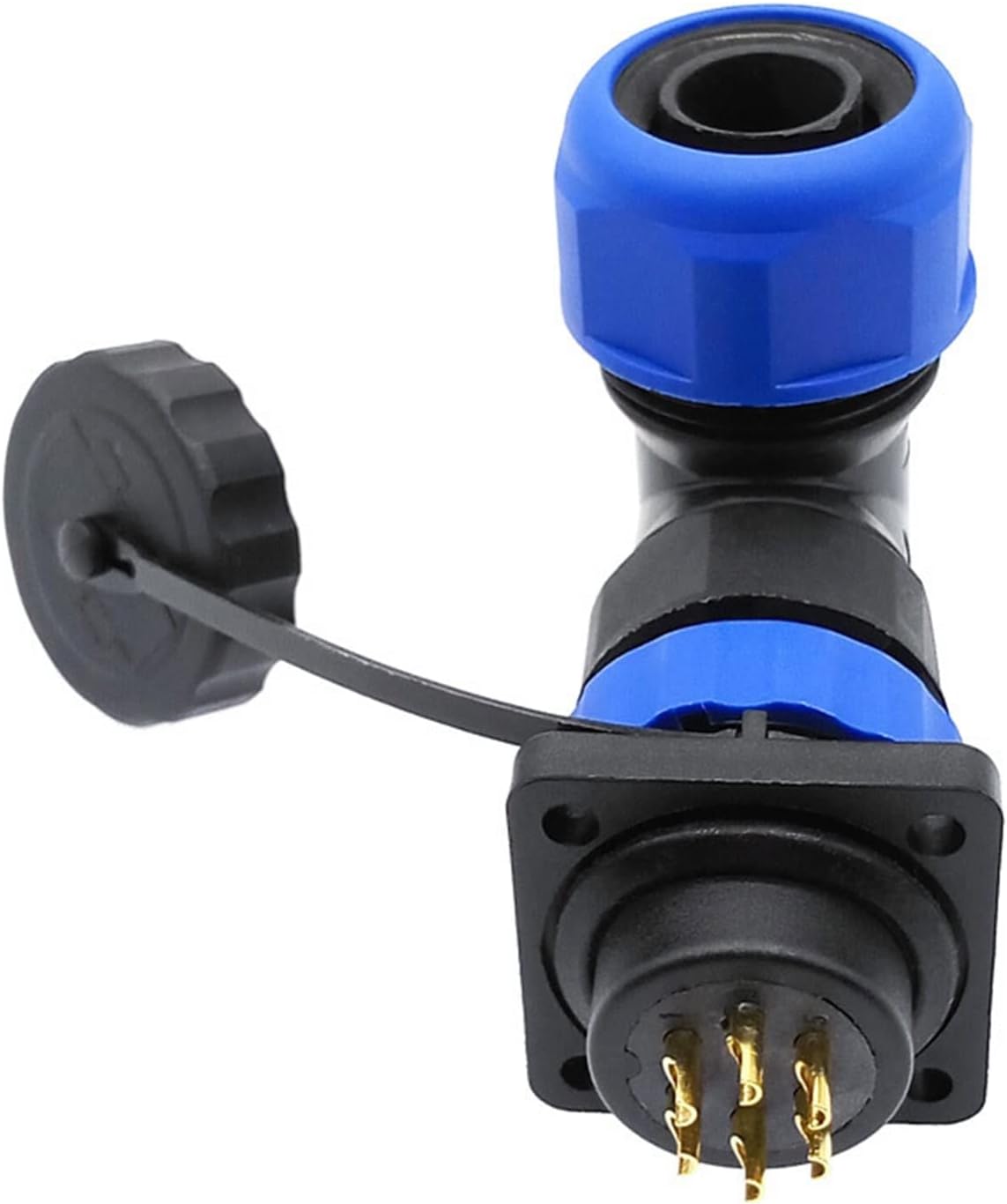 SP20 Corrugated Pipe Connector 2/3/4/5/6/7/9/10/12/14Pin IP68 Flange Socket Angle