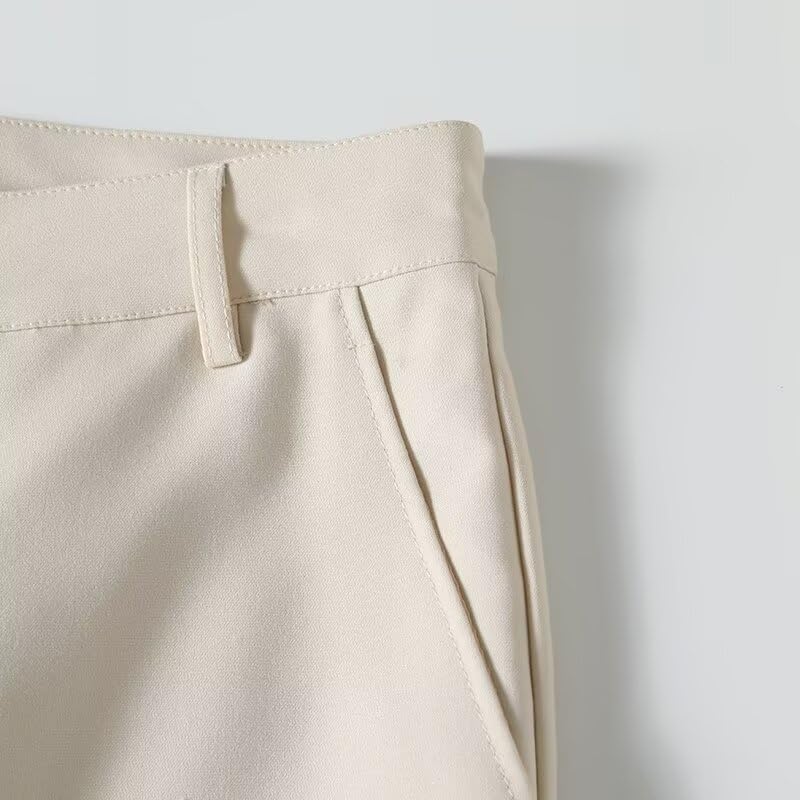 Minimalist Ladies Pants Women Fashion Office Ladies High Waist Straight Casual Trousers Mujer Pantalon4