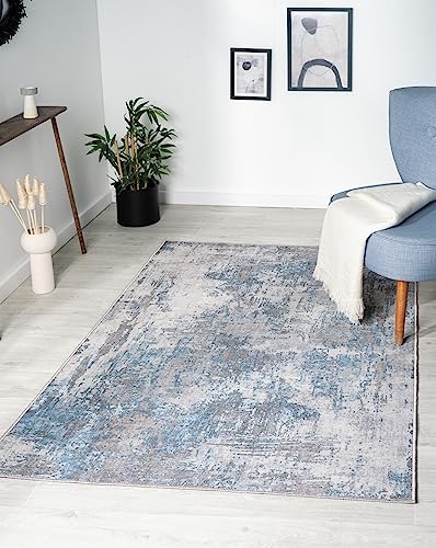 MY-RUG Outdoor-Teppich Ishaan waschbar - Rechteckig, blau-grau, strapazierfähig und perfekt für...