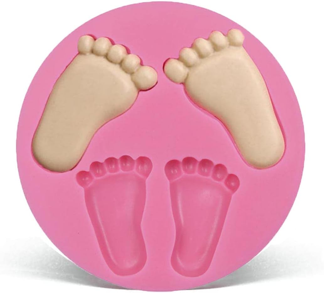 Feet Mold,Soap Clay Fimo Chocolate Sugarcraft Baking Tool DIY Mold for Baby Shower Birthday Party Cake Decoration