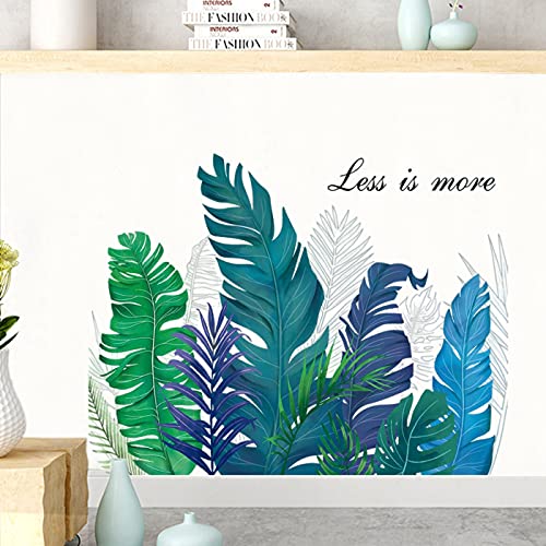 Groene planten muur sticker, grote bladeren groene muur stickers, verwisselbare aquarel Wall Art decor, decoratie voor… - Afbeelding 5