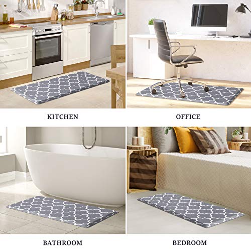 Wiselife Kitchen Mat Cushioned Anti-Fatigue Kitchen Rug,17.3"X 39",Non Slip Waterproof Kitchen Mats And Rugs Heavy Duty Pvc Ergonomic Comfort Mat For Kitchen, Floor Home, Office, Sink, Laundry, Grey #TOP6