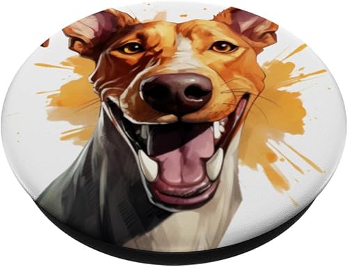 Miniatura 2 de Podenco Canario Retrato  Obra de Arte en Color Retrato PopSockets Estándar PopGrip
