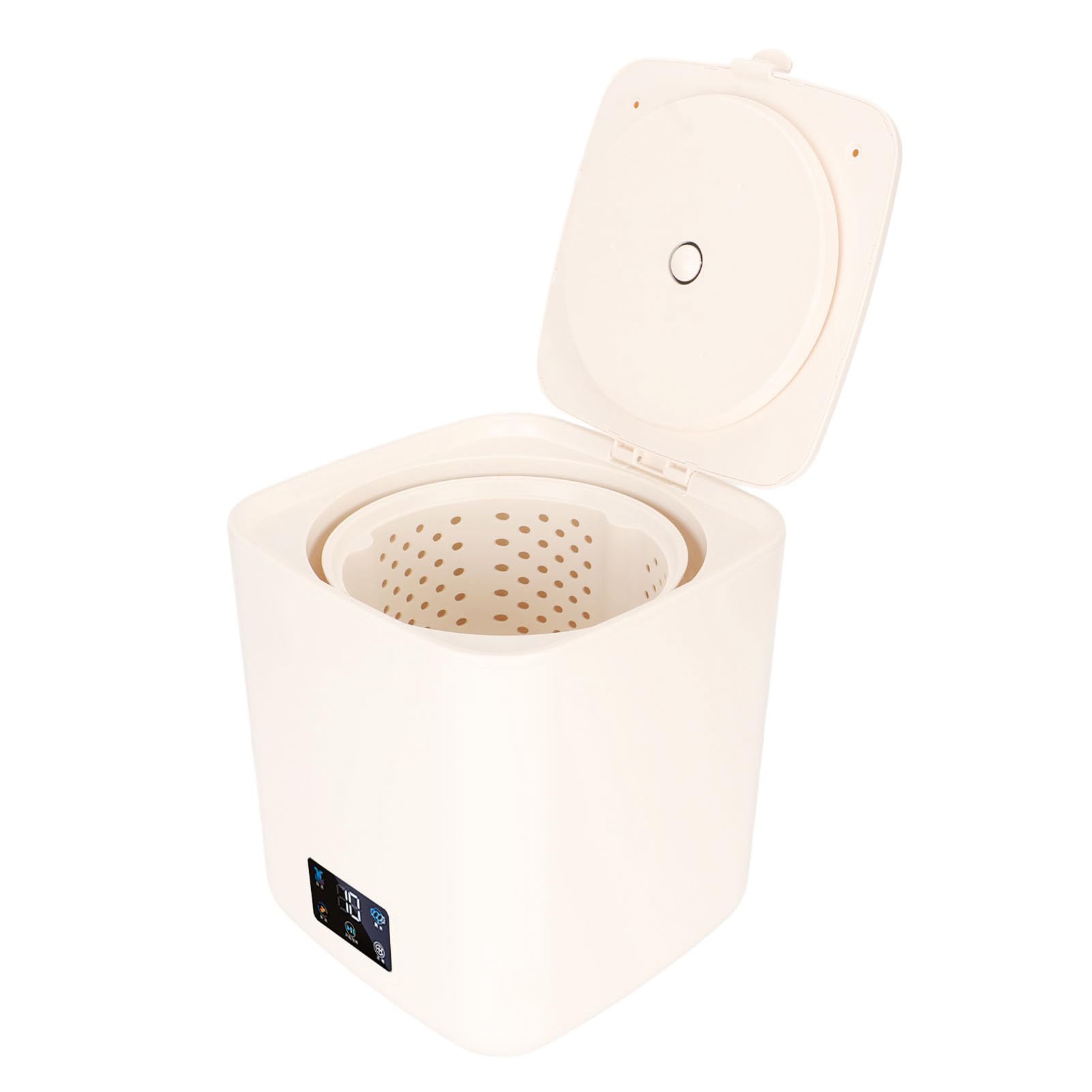 Piccola lavatrice automatica, 7L, lavatrice portatile con grande capacità ed essiccazione rotante per appartamento familiare dormitorio RV 100-240V (Beige)