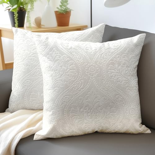 Image of Encasa XO Velvet Cushion Covers, No Inserts, Set of 2, White