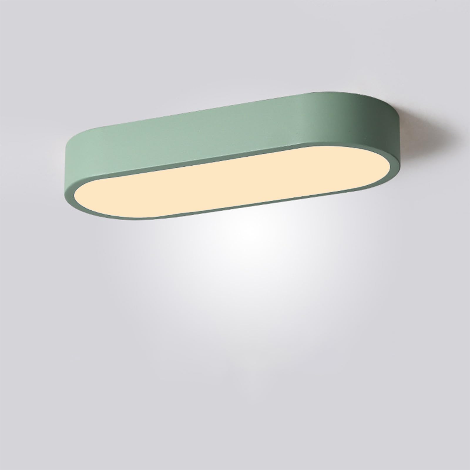 KXEcoLife Modern LED Rectangular Ceiling Light 3000K/4000K/6000K, Iron Fixture for Home Decoration, Corridor, Hotel, Bedroom - Warm Green Light, 35cm
