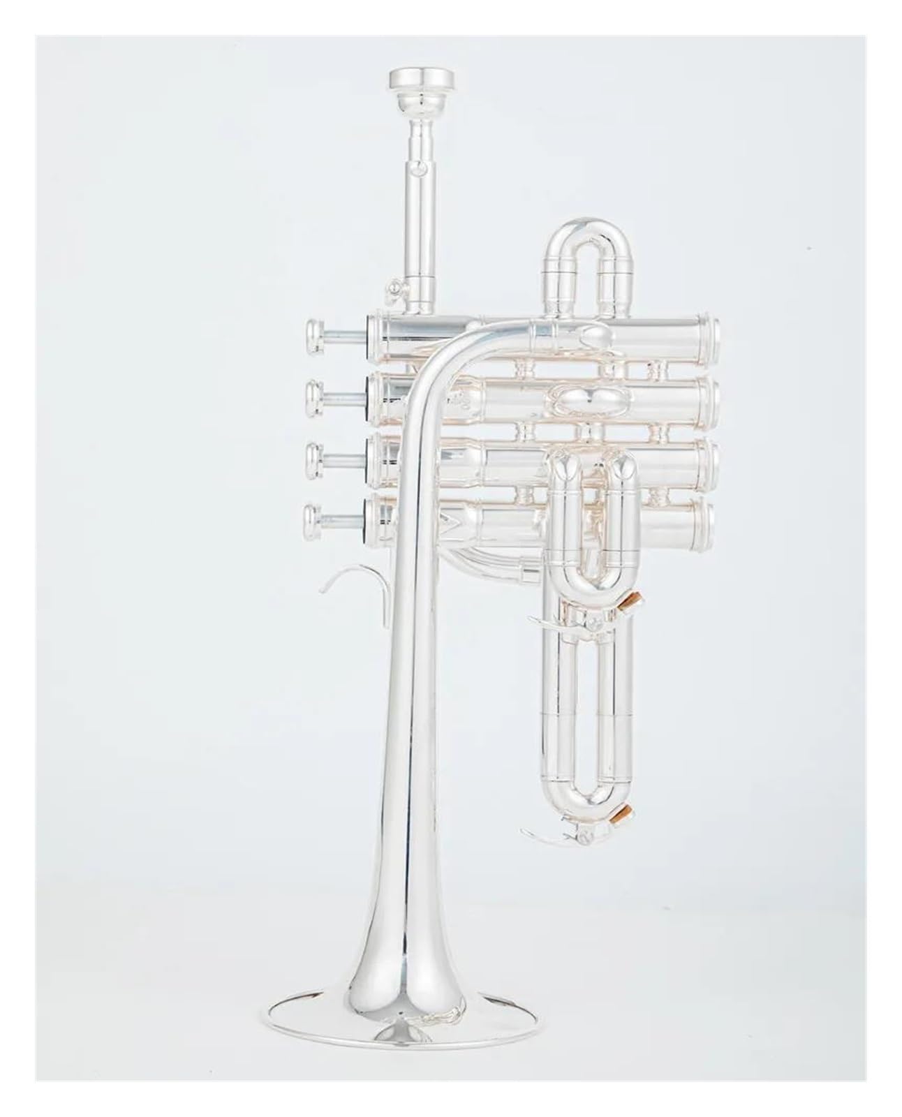 Trompeten für Anfänger Professionelle Hochtrompete Bb Piccolo Trompete Messing Gold Silber Lackoberfläche Trompete (Color : Silver)