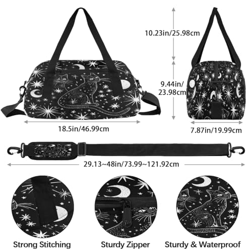 Black Cat Kids Duffle Bag Boys Girls Small Sport Dance Gym Bag for Overnight Travel Weekender Carry On4