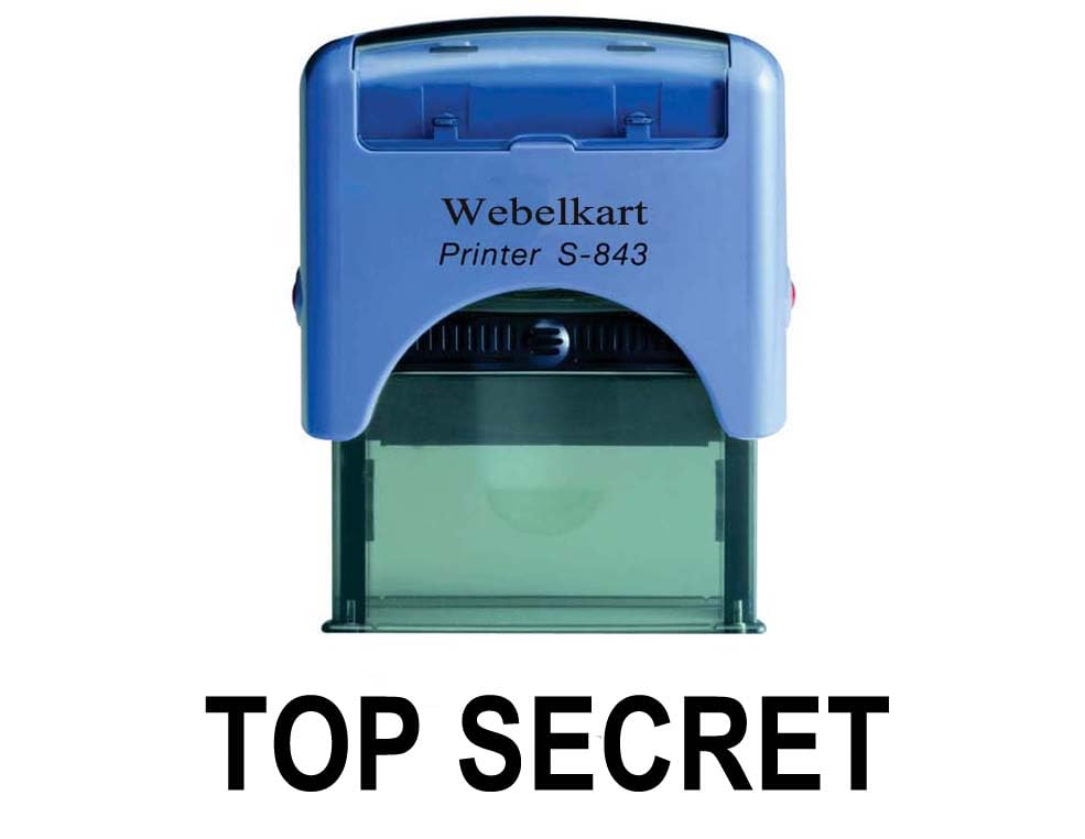 Webelkart Printer S-843 Self-Inking Rubber Stamp – Bold “TOP Secret” Confidential Marking Stamp for Office & Security Documents (Black)