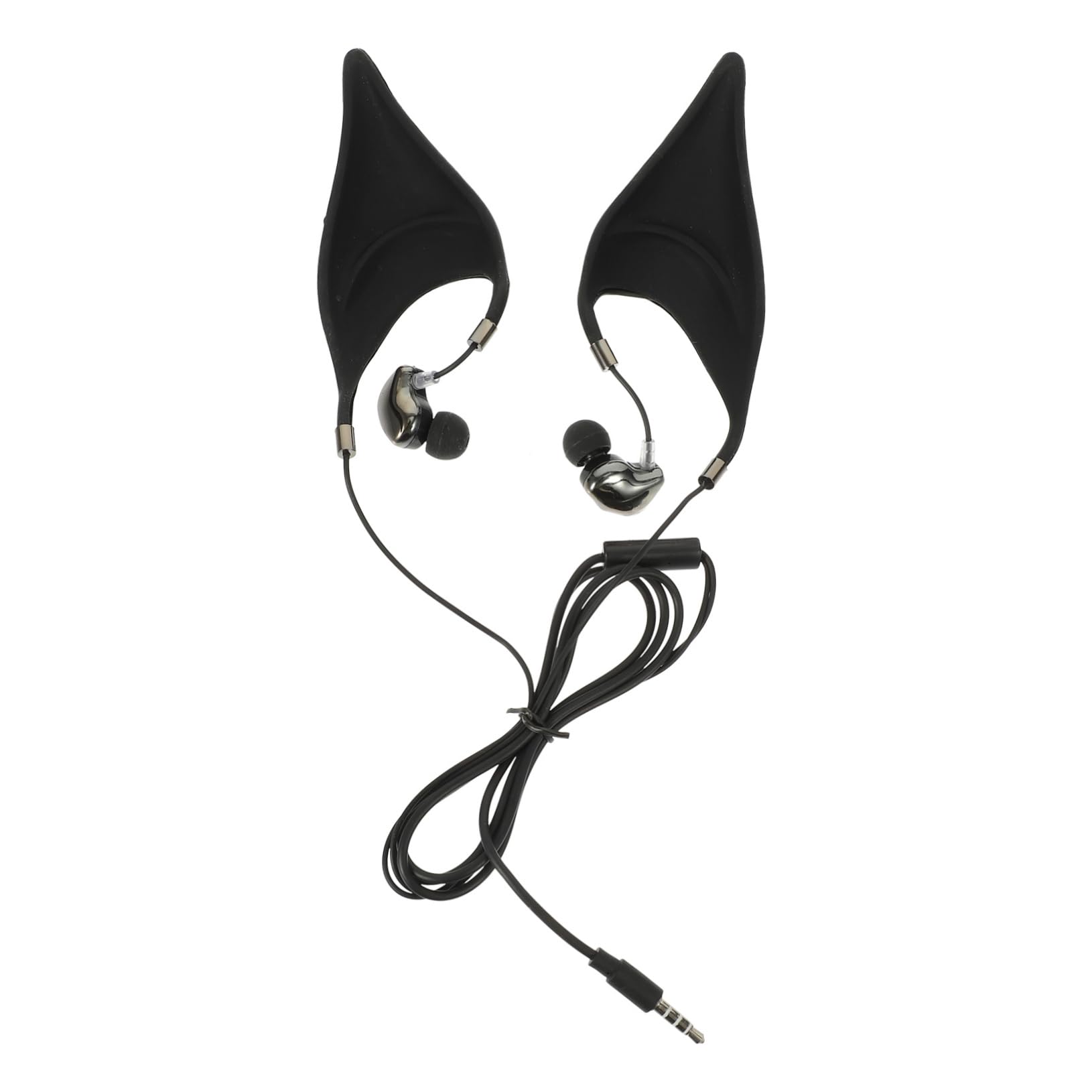 Ear Elf Earphone with Microphone Wired Headset for Phone and Tablet Stereo Sound Volume Black Wired Earbuds for