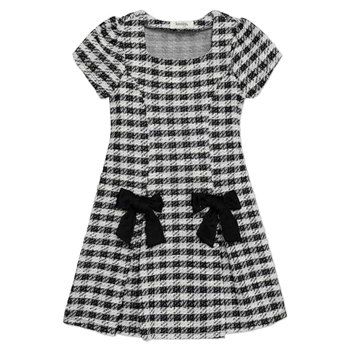 Speechless Girls' Bouclé Short Sleeve Fit an Flare Party Dress