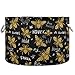 visesunny Storage Basket Golden Honey Bee Animal Nursery Hamper Canvas Fabric Toy Storage Organizer Bin Storage Box Laundry Basket for Kid Rooms,Playroom,Shelves,Toy Basket