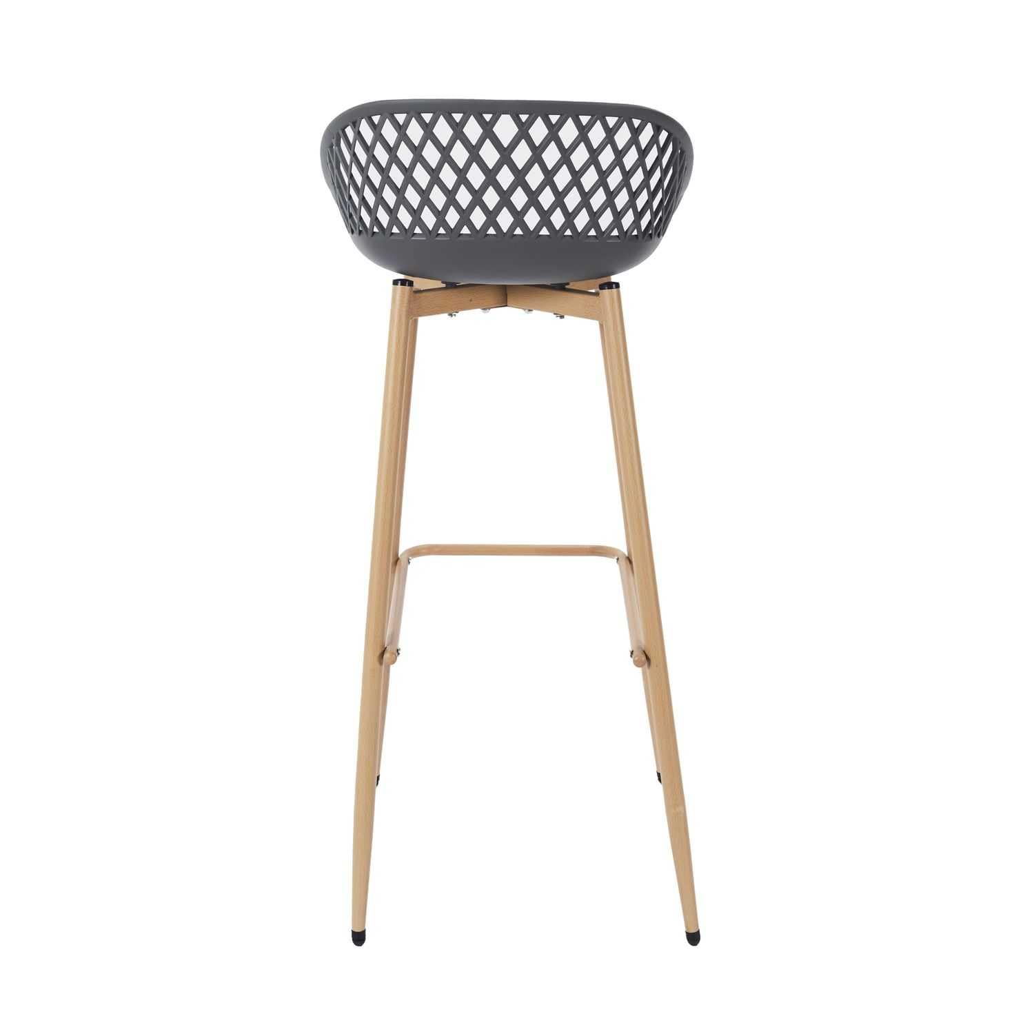 HOME DECO FACTORY Lot de 2 Tabourets de Bar Malaga Extérieur Gris et Marron