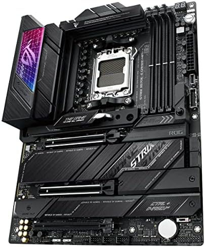 ASUS ROG Strix X670E-A Gaming WiFi AMD Ryzen AM5 ATX motherboard, 16 + 2 power stages, PCIe® 5.0, DDR5 support, four M.2 slots with heatsinks, USB 3.2 Gen 2x2, WiFi 6E, AI Cooling II, and Aura Sync