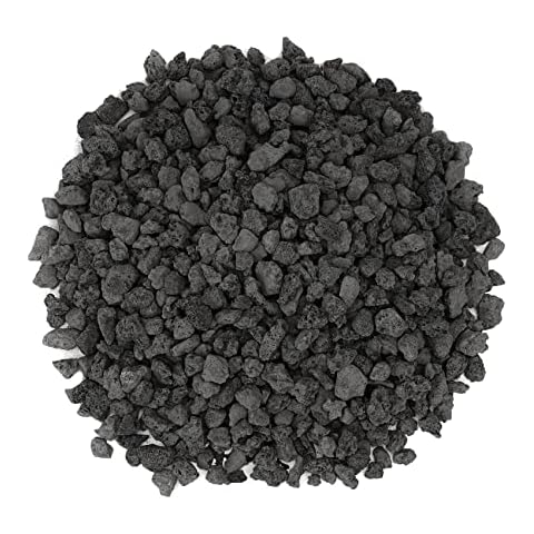 Mr. Fireglass 10 Pounds Black Natural Lava Rock for Indoor Outdoor Gas Fire Pits Fireplaces | Volcanic Lava Stones for Decorating Garden Landscaping, Potted Plants, 0.3"-0.6" Cover