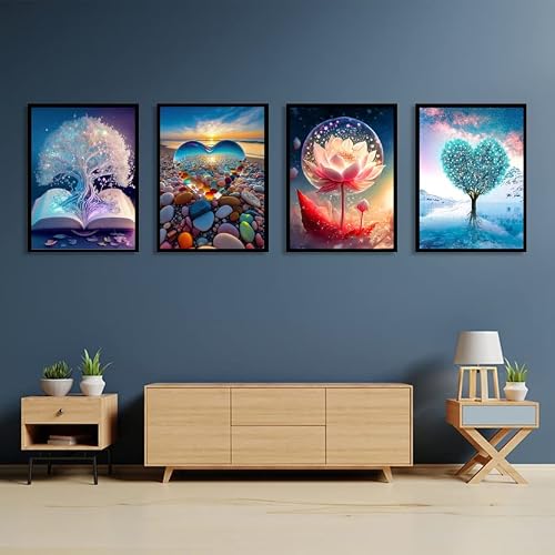 Clendo 12 Pack Diamond Painting Kits for Adults,5D Landscape Diamond Art Kit for Beginners, DIY Paint with Diamonds Round Full Drill Paintings Gem Art for Home Wall Decor Inch12X16 - Thumbnail 3