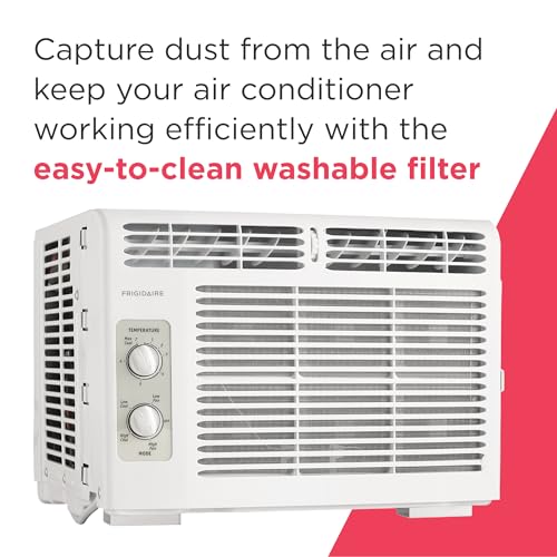 Frigidaire 5,000 BTU Window-Mounted Air Conditioner, Cools Up to 150 Sq. Ft., Quiet Operation, Effortless Temperature Control, 2 Fan Speeds, Auto Restart, White - image 8