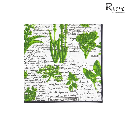 Image of R home Cotton Table Napkins Set of 6 Reusable Washable Cloth Napkins for Dining Table, Dinner, Parties, Kitchen & Cocktail Use Thick Durable Long Lasting Fabric (Basil, Set of 6)