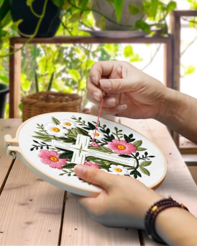 Image of TINDTOP Embroidery Kit for Adult, Embroidery DIY Starter Kit