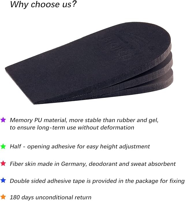 Image of Adjustable Orthopedic Heel Lift for Leg Length Discrepancies and Heel Pain,Sports Injuries,and Achilles tendonitis,Height Increase Insoles