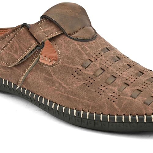 Image of Centrino Men's Fisherman Sandals | Sporty & Casual Summer Footwear | Adjustable Fit with soft cushion Padding | Closed-Toe Comfort & Durability (9285)