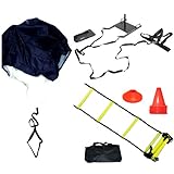 Bluedot Trading Strength & Agility Training Cones Kit Including Speed Ladder, Power Sled, Adjustable Resistance Parachute, Agility Training Cones Set & Carrying Bag