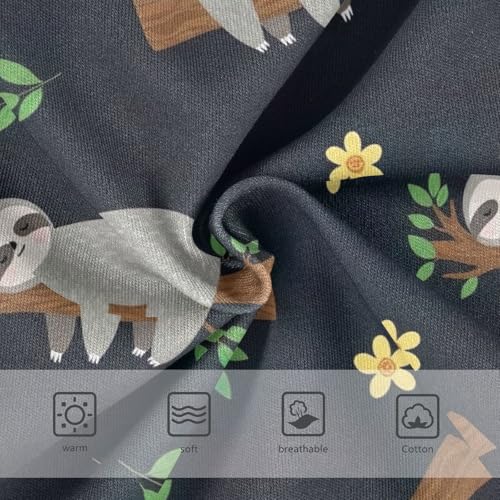 CHIFIGNO Briefs for Boys Cute Sloth Black Cotton Boys' Underwear Printed Breathable Briefs Underwear3