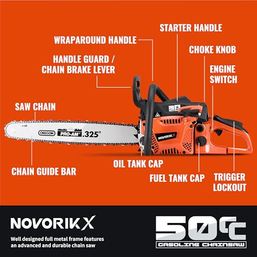 NovorikX 50CC Gas Chainsaw 20