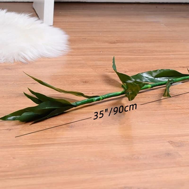 35 Inch Artificial Plants 2 Stems Green Artificial Bamboo for Home Office Indoor Decor Office Living Room Decor