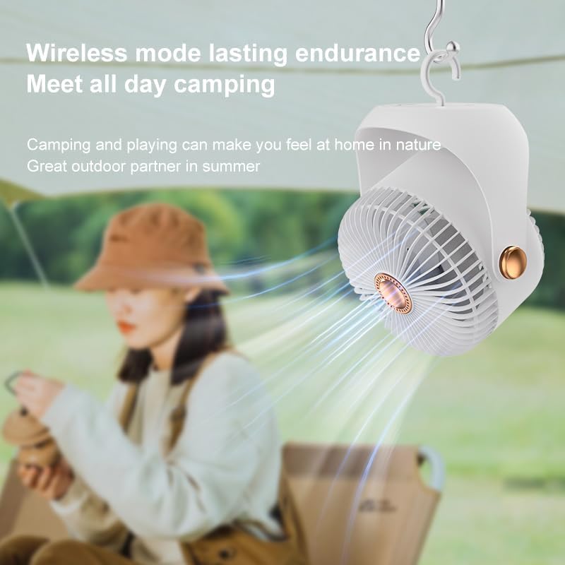 Image of SKYTONE Table Fan For Home | High Speed-Ultra-quiet, 360 Adjustment for Better Cooling-Fan-Upto 8 Hrs. Runtime-3 Speed Modes Portable fan for Home, Office, Kitchen (NAVYBLUE)