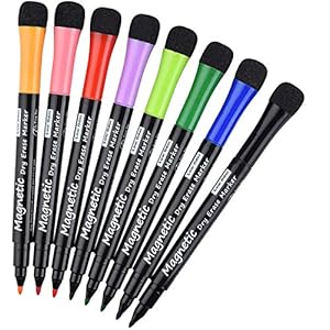 Magnetic Dry Erase Markers, (8 Pack) Willingood Low Odor White Board Markers Whiteboard Markers with Erasers for Kids…
