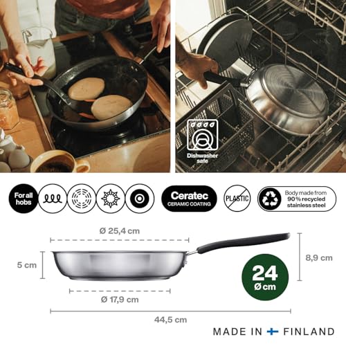 Poêle inox recyclé 24 cm Fiskars Functional Form induction