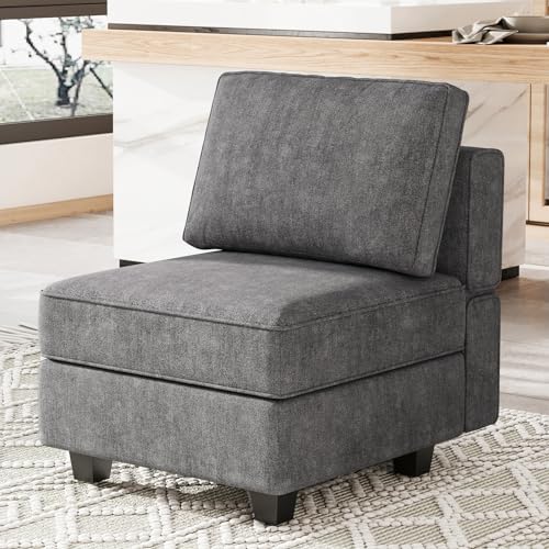 Belffin Terry Fabric Modular Sectional Sofa Middle Seat Module Couch Side Sectional Free Configuration Middle Part Dark Grey Middle Dark Grey