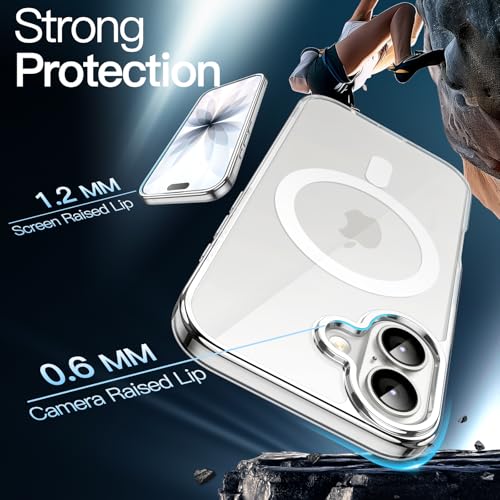 Image of JETech Magnetic Case for iPhone 17 6.3-Inch Compatible with MagSafe, Shockproof Phone Bumper Cover, Anti-Scratch Clear Back (Clear)