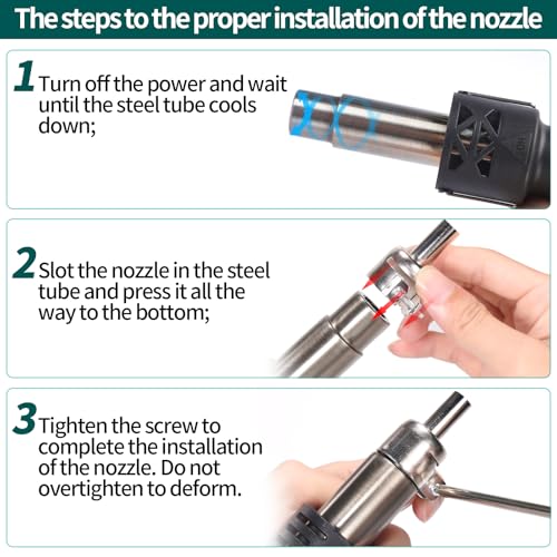 Image of YIHUA 8858 IV Multi-Purpose Heat Gun for Crafting, Electronics Soldering, DIY, Shrink Tubing and Wrap, Torch Marker and Paste, Epoxy Resin with Temperature and Air Volume Control Function, 3 Nozzles